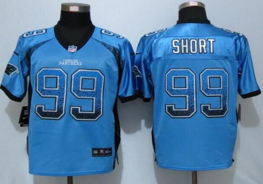 Men's Carolina Panthers #99 Kawann Short Light Blue Drift Fashion NFL Nike Elite Jersey