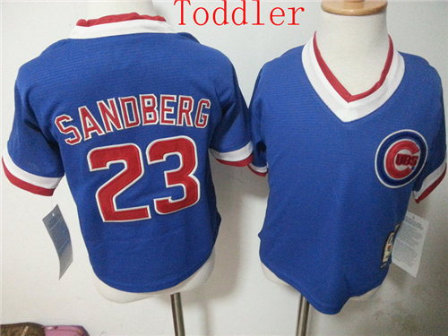 Toddler Chicago Cubs #23 Ryne Sandberg Blue Pullover Baseball Jersey