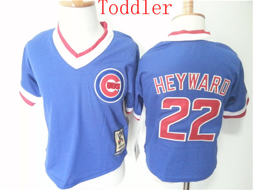 Toddler Chicago Cubs #22 Jason Heyward Blue Pullover Baseball Jersey