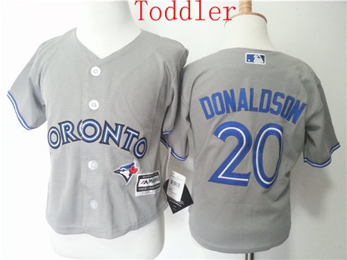Toddler Toronto Blue Jays #20 Josh Donaldson Gray 2015 Cool Base Baseball Jersey