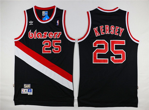 Men's Portland Trail Blazers #25 Jerome Kersey Black Hardwood Classics Soul Swingman Throwback Jersey