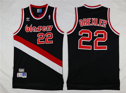 Men's Portland Trail Blazers #22 Clyde Drexler Black Hardwood Classics Soul Swingman Throwback Jersey