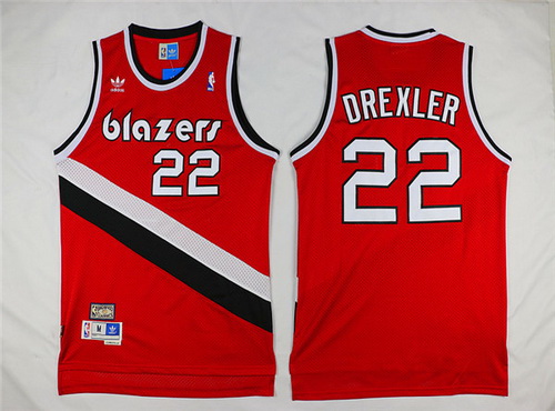 Men's Portland Trail Blazers #22 Clyde Drexler Red Hardwood Classics Soul Swingman Throwback Jersey