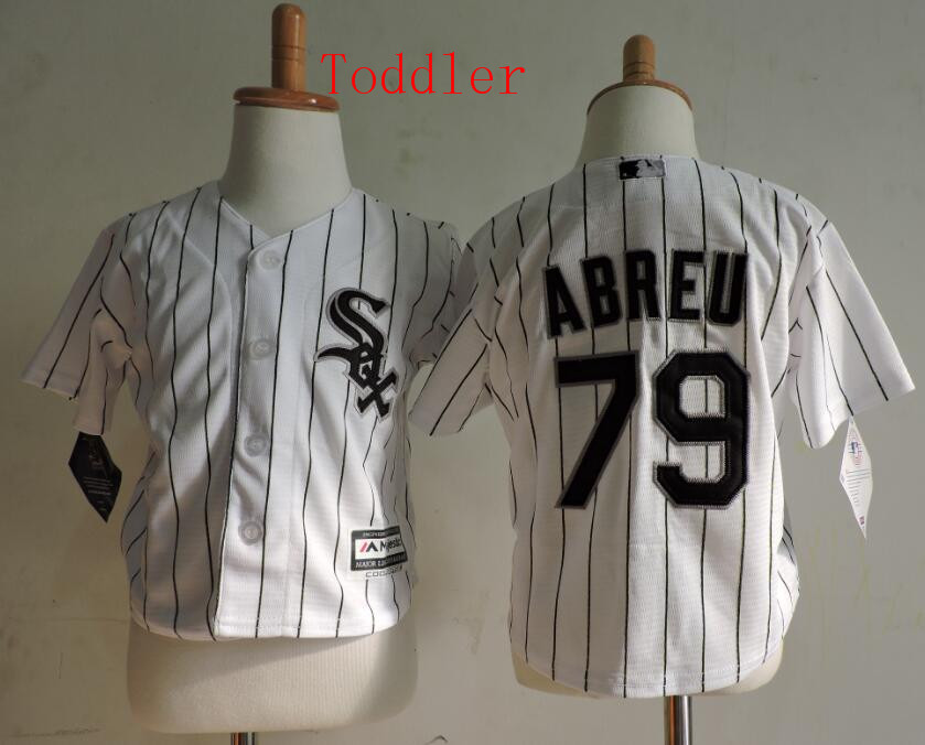 Toddler Chicago White Sox #79 Jose Abreu White Pinstripe Cool Base Baseball Jersey