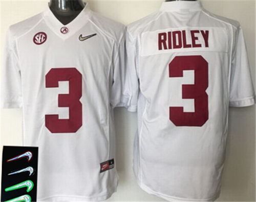 Youth Alabama Crimson Tide #3 Calvin Ridley White 2016 Playoff Diamond Quest College Football Nike Limited Jersey