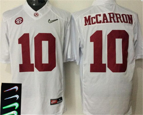Youth Alabama Crimson Tide #10 AJ McCarron White 2016 Playoff Diamond Quest College Football Nike Limited Jersey