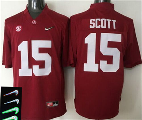 Youth Alabama Crimson Tide #15 JK Scott Red 2016 Playoff Diamond Quest College Football Nike Limited Jersey
