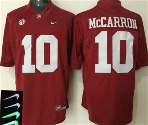Youth Alabama Crimson Tide #10 AJ McCarron Red 2016 Playoff Diamond Quest College Football Nike Limited Jersey