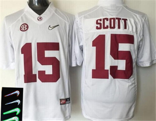 Youth Alabama Crimson Tide #15 JK Scott White 2016 Playoff Diamond Quest College Football Nike Limited Jersey