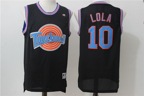 Men's The Movie Space Jam #10 Lola Bunny Black Soul Swingman Basketball Jersey