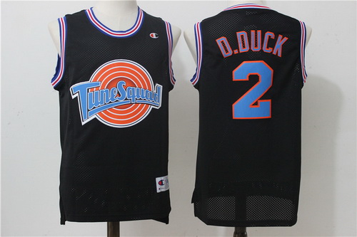 Men's The Movie Space Jam #2 Daffy Duck Black Soul Swingman Basketball Jersey