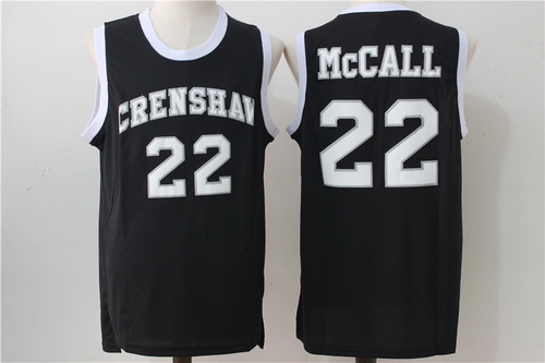 Men's The Movie Love & Basketball #22 Quincy McCall Crenshaw High School Black Soul Film Basketball Jersey