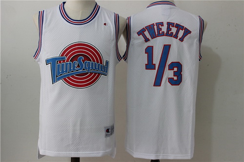 Men's The Movie Space Jam #1/3 Tweety White Soul Swingman Basketball Jersey