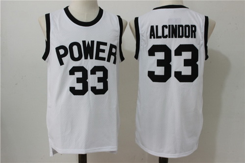 Men's Power Memorial Academy High School #33 Alcindor Kareem Abdul-Jabbar White Soul Swingman Basketball Jersey