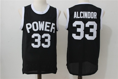 Men's Power Memorial Academy High School #33 Alcindor Kareem Abdul-Jabbar Black Swingman Nike Baseketball Jersey