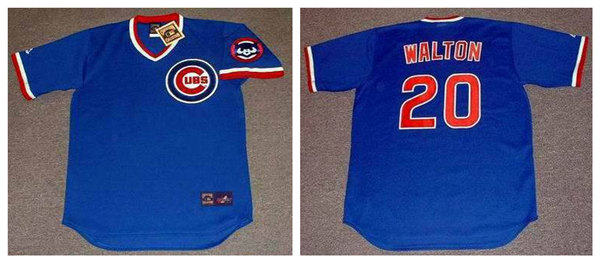Men's Chicago Cubs #20 JEROME WALTON 1989 Alternate Blue Pullover Throwback Baseball Jersey