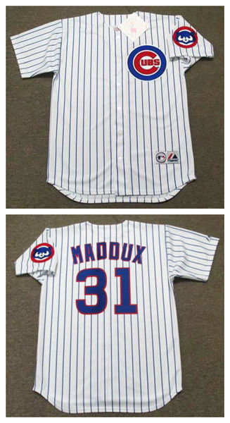 Men's Chicago Cubs #31 Greg Maddux 1992 Home White Throwback Baseball Jersey