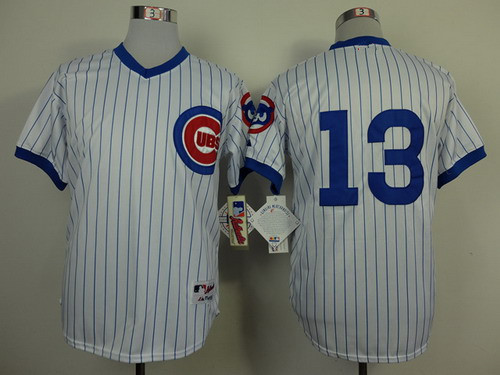 Men's Chicago Cubs #13 Starlin Castro White Pullover Majestic Cooperstown Throwback Home Jersey