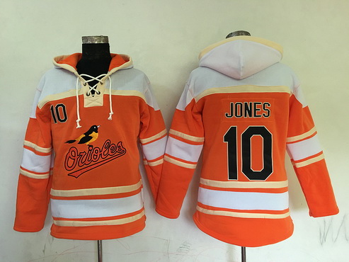 Men's Baltimore Orioles #10 Adam Jones Orange Baseball MLB Hoodie