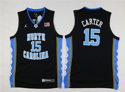 Youth North Carolina Tar Heels #15 Vince Carter Black Soul Swingman College Basketball Jersey