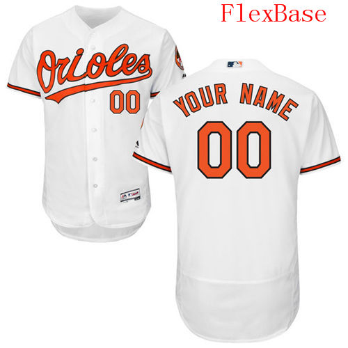Mens Baltimore Orioles White Customized Flexbase Majestic MLB Collection Jersey