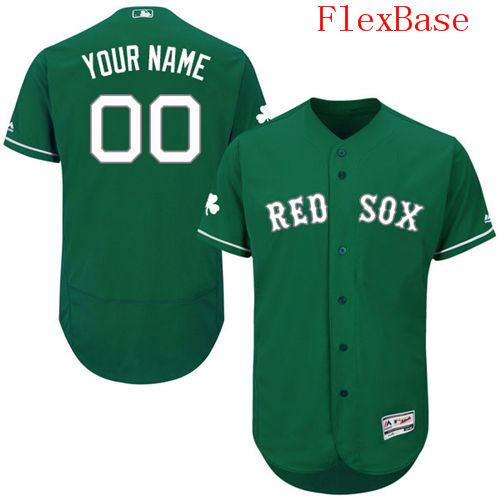 Mens Boston Red Sox Green Celtic Customized Flexbase Majestic MLB Collection Jersey