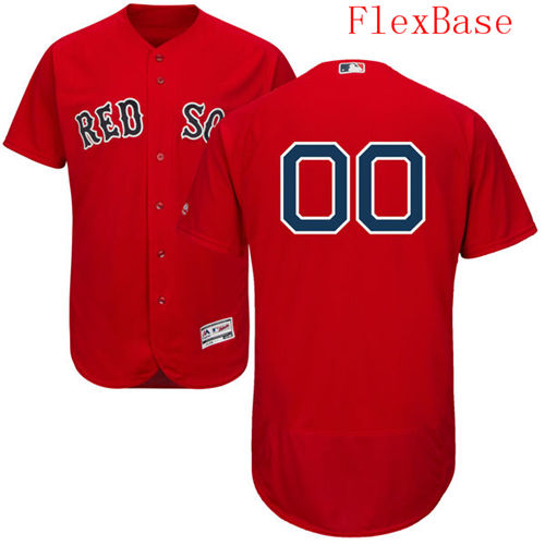 Mens Boston Red Sox Red Customized Flexbase Majestic MLB Collection Jersey