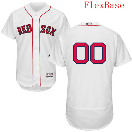 Mens Boston Red Sox White Customized Flexbase Majestic MLB Collection Jersey