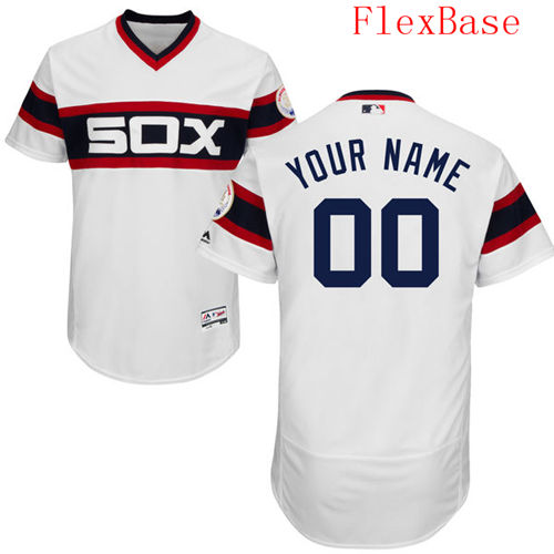 Mens Chicago White Sox White Pullover Customized Flexbase Majestic MLB Collection Jersey