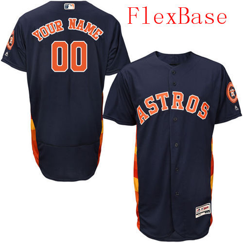 Mens Houston Astros Navy Blue Customized Flexbase Majestic MLB Collection Jersey