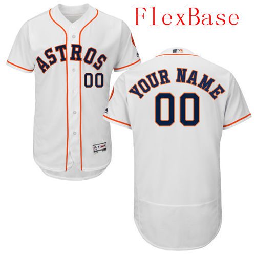 Mens Houston Astros White Customized Flexbase Majestic MLB Collection Jersey
