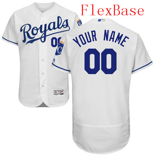 Mens Kansas City Royals White Customized Flexbase Majestic MLB Collection Jersey