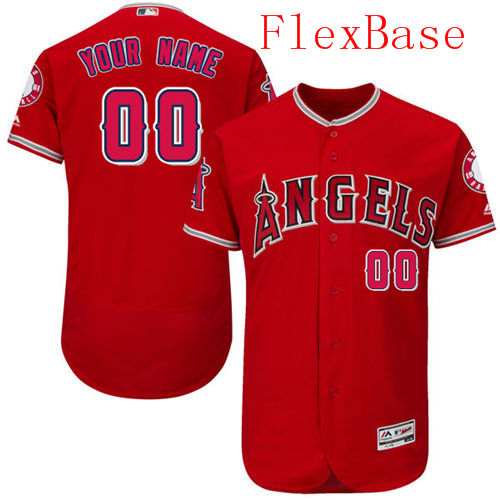 Mens Los Angeles Angels of Anaheim Red Customized Flexbase Majestic MLB Collection Jersey