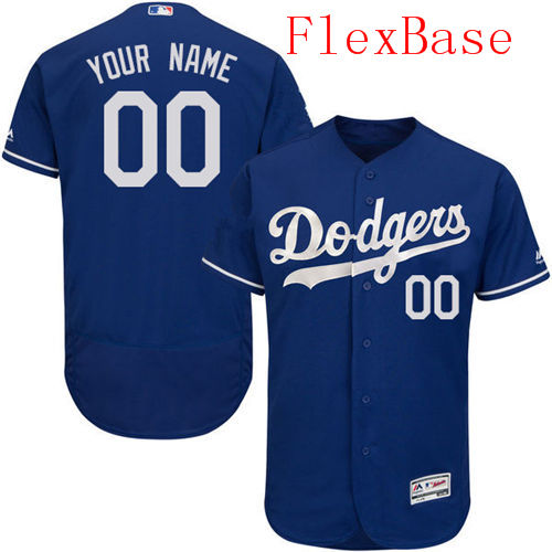 Mens Los Angeles Dodgers Royal Blue Customized Flexbase Majestic MLB Collection Jersey