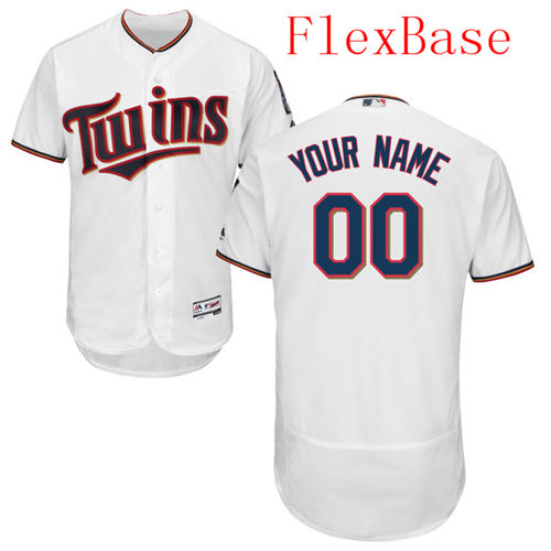 Mens Minnesota Twins White Customized Flexbase Majestic MLB Collection Jersey