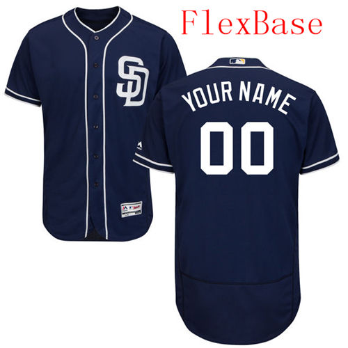 Mens San Diego Padres Navy Blue Customized Flexbase Majestic MLB Collection Jersey