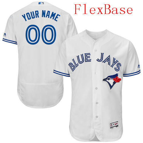 Mens Toronto Blue Jays White Customized Flexbase Majestic MLB Collection Jersey