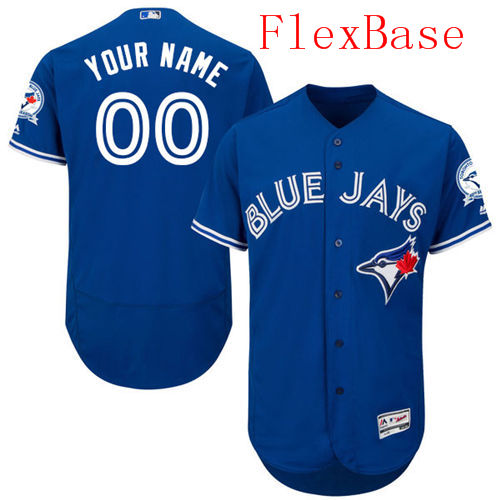 Mens Toronto Blue Jays Royal Blue Customized Flexbase Majestic MLB Collection Jersey