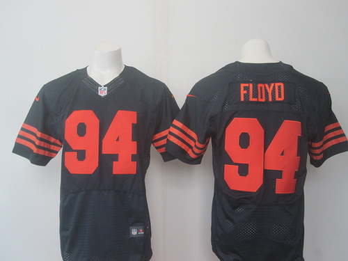 Men's Chicago Bears #94 Leonard Floyd Navy Blue With Orange Alternate NFL Nike Elite Jersey