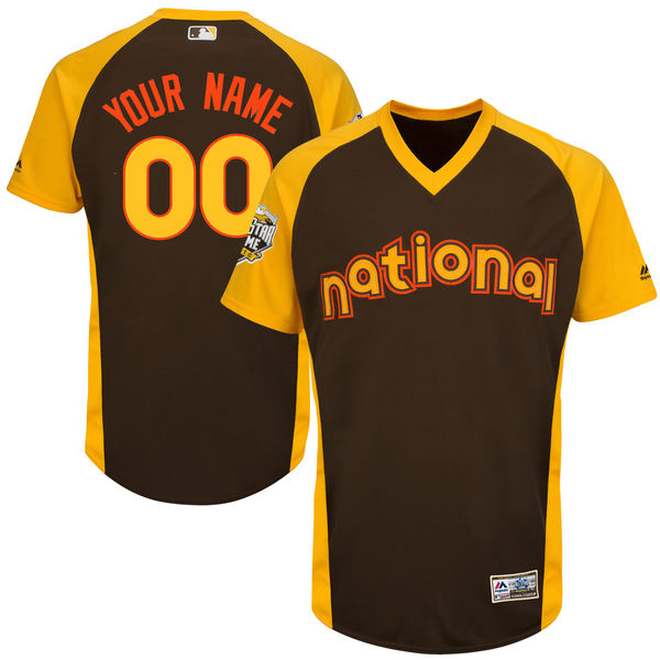 Men's National League Majestic Brown 2016 MLB All-Star Game Cool Base Custom Jersey
