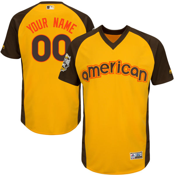 Youth American League Majestic Gold 2016 MLB All-Star Game Cool Base Custom Jersey