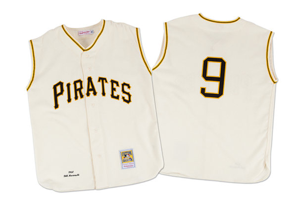 Men's Pittsburgh Pirates Retired Player #9 Bill Mazeroski 1960 Cream Throwback Vest Jersey