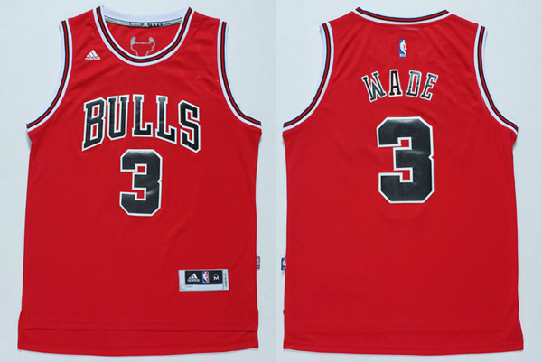 Men's Chicago Bulls #3 Dwyane Wade Red Bulls Revolution 30 Swingman Adidas Basketball Jersey