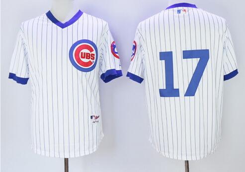 Men's Chicago Cubs Retired Player #17 Mark Grace White Pullover No Name 1988 Majestic Baseball Jersey