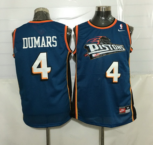 Men's Detroit Pistons #4 Joe Dumars Teal Blue Hardwood Classics Soul Swingman Throwback Jersey