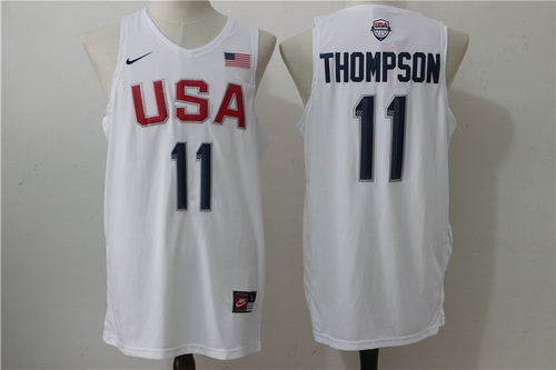 2016 Olympics Team USA Men's #11 Klay Thompson White Revolution 30 Swingman Basketball Jersey