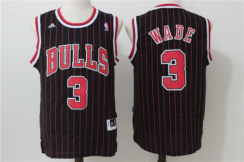 Men's Chicago Bulls #3 Dwyane Wade Black Bulls Revolution 30 Swingman Adidas Basketball Jersey