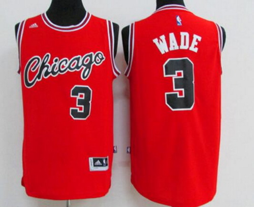 Men's Chicago Bulls #3 Dwyane Wade Red Chicago Revolution 30 Swingman Adidas Basketball Jersey