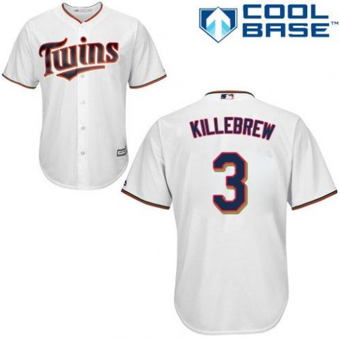 Men's Minnesota Twins Retired #3 Harmon Killebrew white Cool Base Baseball Jersey