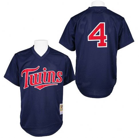 Men's Minnesota Twins Retired Player #4 Paul Molitor Mitchell & Ness 1996 Authentic Throwback Mesh Batting Practice Jersey